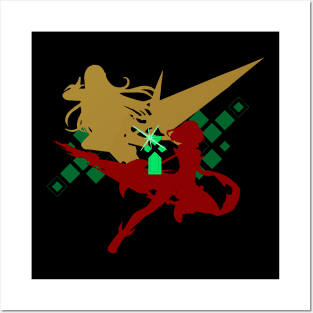 Pyra & Mythra Silhouette (Dark) Posters and Art